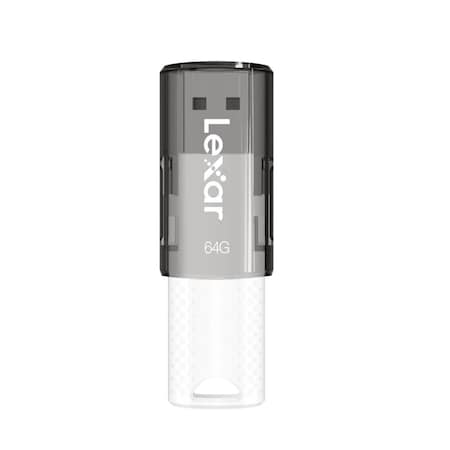 Awesome Audio 64GB JumpDrive S60 USB 2.0 Type-A Flash Drive with Cap, White & Black AW3337934